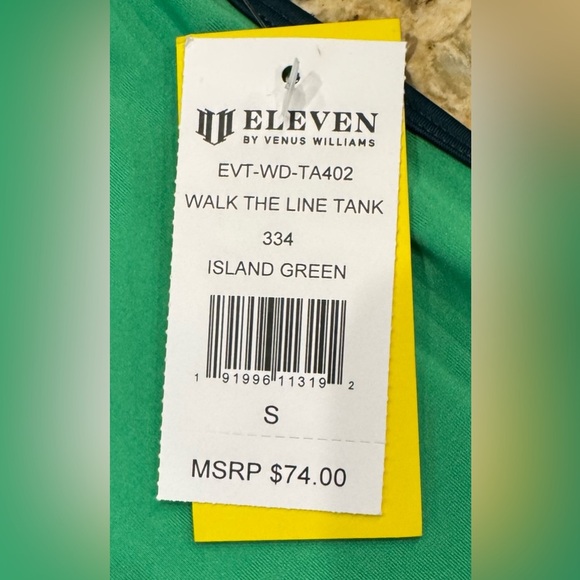 Eleven By Venus Williams “Walk the Line Tank”  Island Green Size Small - Picture 7 of 8